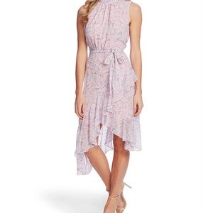 Elegant Pink Floral Women's Dress